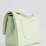 Chanel Pistachio Green Medium Double Flap Bag in Caviar Leather with Champagne Gold Hardware RRP £8,850