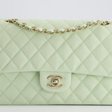 Chanel Pistachio Green Medium Double Flap Bag in Caviar Leather with Champagne Gold Hardware RRP £8,850