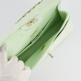 Chanel Pistachio Green Medium Double Flap Bag in Caviar Leather with Champagne Gold Hardware RRP £8,850