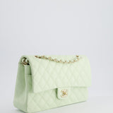 Chanel Pistachio Green Medium Double Flap Bag in Caviar Leather with Champagne Gold Hardware RRP £8,850