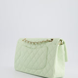 Chanel Pistachio Green Medium Double Flap Bag in Caviar Leather with Champagne Gold Hardware RRP £8,850