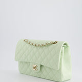 Chanel Pistachio Green Medium Double Flap Bag in Caviar Leather with Champagne Gold Hardware RRP £8,850