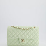 Chanel Pistachio Green Medium Double Flap Bag in Caviar Leather with Champagne Gold Hardware RRP £8,850