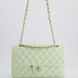 Chanel Pistachio Green Medium Double Flap Bag in Caviar Leather with Champagne Gold Hardware RRP £8,850