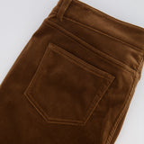 Loro Piana Teddy Brown Velvet Straight Leg Trousers Size IT 46 (UK 14) RRP £1,250