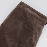 Loro Piana Light Brown Velvet Straight Leg Trousers Size IT 46 (UK 14) RRP £1,250