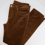 Loro Piana Teddy Brown Velvet Straight Leg Trousers Size IT 46 (UK 14) RRP £1,250