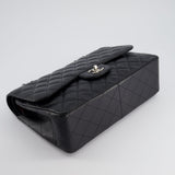 Chanel Black Jumbo Classic Double Flap Bag in Caviar Leather with Silver Hardware