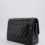 Chanel Black Jumbo Classic Double Flap Bag in Caviar Leather with Silver Hardware