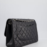 Chanel Black Jumbo Classic Double Flap Bag in Caviar Leather with Silver Hardware