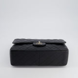 Chanel Black Jumbo Classic Double Flap Bag in Caviar Leather with Silver Hardware