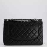 Chanel Black Jumbo Classic Double Flap Bag in Caviar Leather with Silver Hardware