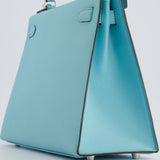 *FIRE PRICE* Hermès Kelly Sellier Bag 28cm in Bleu Atoll Epsom Leather with Palladium Hardware