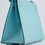 *FIRE PRICE* Hermès Kelly Sellier Bag 28cm in Bleu Atoll Epsom Leather with Palladium Hardware