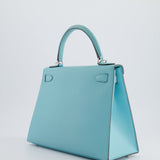 *FIRE PRICE* Hermès Kelly Sellier Bag 28cm in Bleu Atoll Epsom Leather with Palladium Hardware