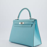 *FIRE PRICE* Hermès Kelly Sellier Bag 28cm in Bleu Atoll Epsom Leather with Palladium Hardware