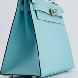 *FIRE PRICE* Hermès Kelly Sellier Bag 28cm in Bleu Atoll Epsom Leather with Palladium Hardware