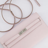 Hermès Kelly To Go Bag in Mauve Pale Epsom Leather with Palladium Hardware