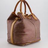 Louis Vuitton Limited Edition Burgundy and Brown Argent Monogram Eden Neo Peach Bag with Gold Hardware