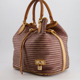 Louis Vuitton Limited Edition Burgundy and Brown Argent Monogram Eden Neo Peach Bag with Gold Hardware