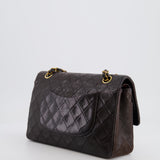 *FIRE PRICE* Chanel Vintage Brown Medium Classic Double Flap Bag in Lambskin Leather with 24K Gold Hardware