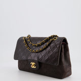 *FIRE PRICE* Chanel Vintage Brown Medium Classic Double Flap Bag in Lambskin Leather with 24K Gold Hardware