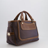 Celine Brown Boogie Canvas and Leather Bag with Silver Hardware