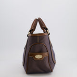 Celine Brown Boogie Canvas and Leather Bag with Silver Hardware