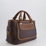 Celine Brown Boogie Canvas and Leather Bag with Silver Hardware