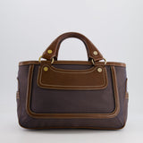 Celine Brown Boogie Canvas and Leather Bag with Silver Hardware