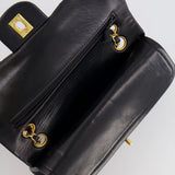 Chanel Black Vintage Classic Small Double Flap Bag in Lambskin Leather with 24K Gold Hardware