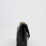 Chanel Black Vintage Classic Small Double Flap Bag in Lambskin Leather with 24K Gold Hardware