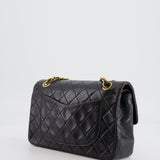 Chanel Black Vintage Classic Small Double Flap Bag in Lambskin Leather with 24K Gold Hardware