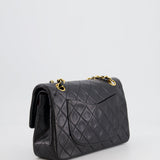 Chanel Black Vintage Classic Small Double Flap Bag in Lambskin Leather with 24K Gold Hardware