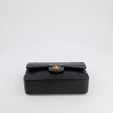 Chanel Black Vintage Classic Small Double Flap Bag in Lambskin Leather with 24K Gold Hardware