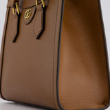 Gucci Brown Diana Small Tote Bag in Cuir Leather with Shiny Antique Gold Hardware & Bamboo Handle RRP £3,170