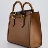 Gucci Brown Diana Small Tote Bag in Cuir Leather with Shiny Antique Gold Hardware & Bamboo Handle RRP £3,170