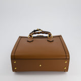 Gucci Brown Diana Small Tote Bag in Cuir Leather with Shiny Antique Gold Hardware & Bamboo Handle RRP £3,170