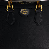 Gucci Black Diana Small Tote Bag in Cuir Leather with Shiny Antique Gold Hardware & Bamboo Handle RRP £3,170