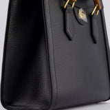 Gucci Black Diana Small Tote Bag in Cuir Leather with Shiny Antique Gold Hardware & Bamboo Handle RRP £3,170