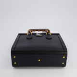 Gucci Black Diana Small Tote Bag in Cuir Leather with Shiny Antique Gold Hardware & Bamboo Handle RRP £3,170