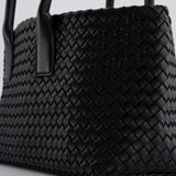 Bottega Veneta Black Small Intreccio Leather Tote Bag in Lambskin Leather with Gold Hardware RRP £6,090