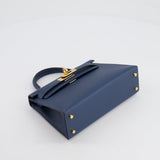 Hermès Mini Kelly II 20cm Bag in Bleu de Prusse Epsom Leather with Gold Hardware