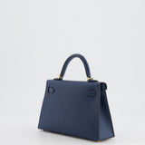 Hermès Mini Kelly II 20cm Bag in Bleu de Prusse Epsom Leather with Gold Hardware