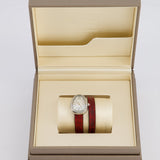 Bvlgari Stainless Steel & Diamond Serpenti Watch 32mm with Red Python Strap