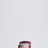 Bvlgari Stainless Steel & Diamond Serpenti Watch 32mm with Red Python Strap