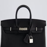 Hermès Birkin 25cm Bag Retourne in Black Togo Leather with Palladium Hardware