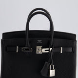 Hermès Birkin 25cm Bag Retourne in Black Togo Leather with Palladium Hardware