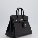 Hermès Birkin 25cm Bag Retourne in Black Togo Leather with Palladium Hardware