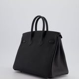 Hermès Birkin 25cm Bag Retourne in Black Togo Leather with Palladium Hardware